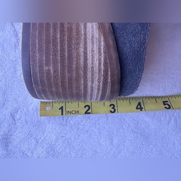 Toms Leila Forged Iron Grey Suede Stacked Chunky Black Heel Mules. W7 - Picture 5 of 13